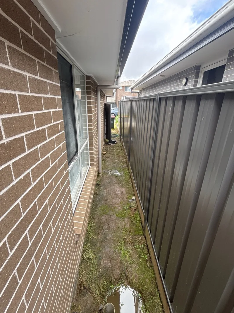 Wide view of the muddy side access before the Gordon path upgrade.