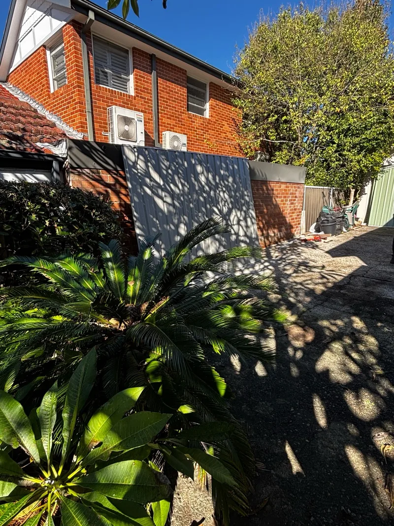 Willoughby garden area before construction of the new shed.