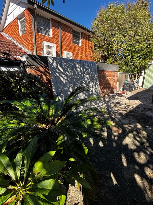 Willoughby garden area before construction of the new shed.